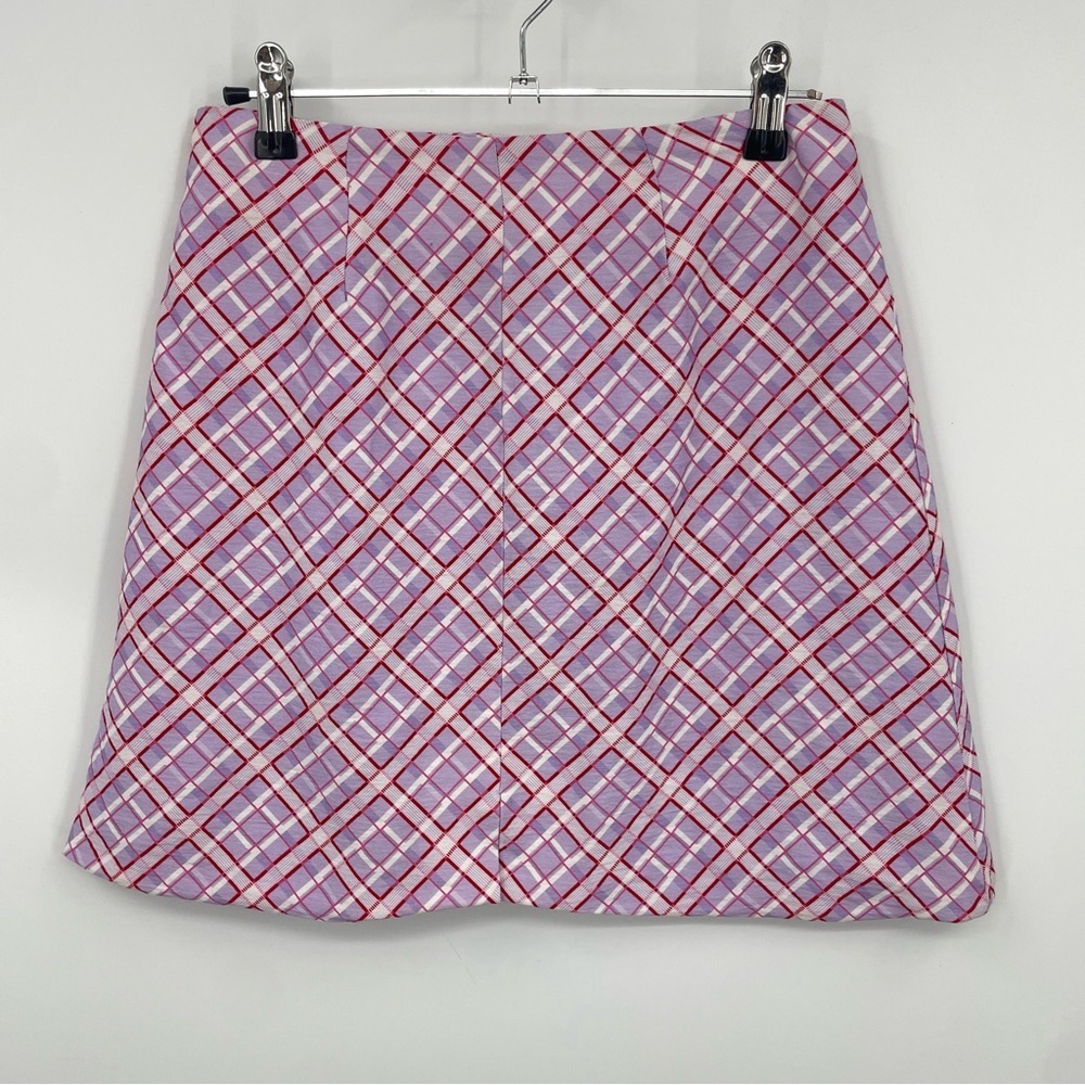 Finders Keepers‎ Nostalgia Pink purple Plaid A Line Mini Skirt Size Uk 6 US 0-2